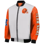 custom cleveland browns speckled arms brown gray bomber jacket best selling