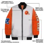 custom cleveland browns speckled arms brown gray bomber jacket best selling