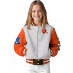 custom cleveland browns speckled arms brown gray varsity jacket best selling.webp