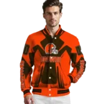 custom cleveland browns spider mark brown crocs varsity jacket best selling.webp
