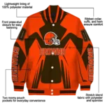 custom cleveland browns spider mark brown crocs varsity jacket best selling.webp