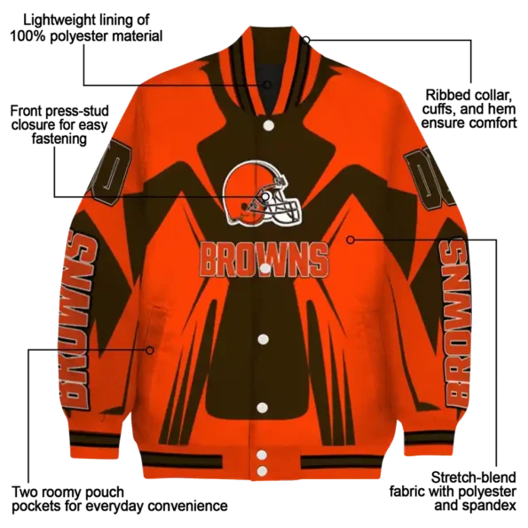 custom cleveland browns spider mark brown crocs varsity jacket new arrival.webp