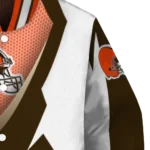custom cleveland browns v stripes brown white varsity jacket best selling.webp