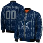 custom dallas cowboys bolt stripe blue bomber jacket best selling