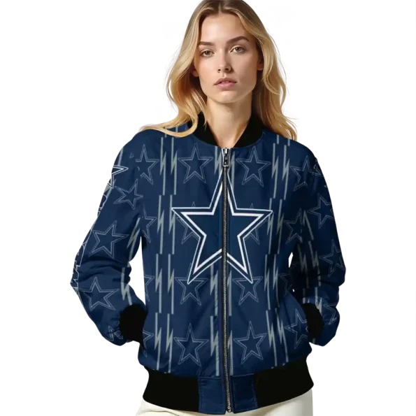 custom dallas cowboys bolt stripe blue bomber jacket latest model
