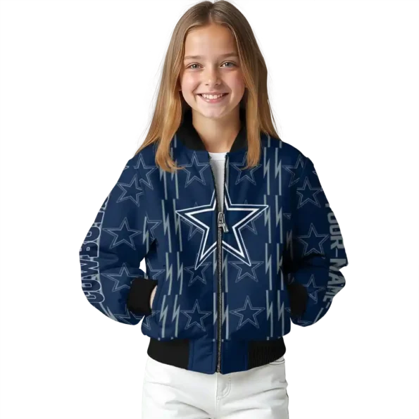 custom dallas cowboys bolt stripe blue bomber jacket top rated