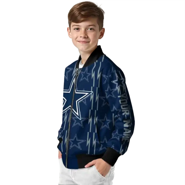 custom dallas cowboys bolt stripe blue bomber jacket trendy