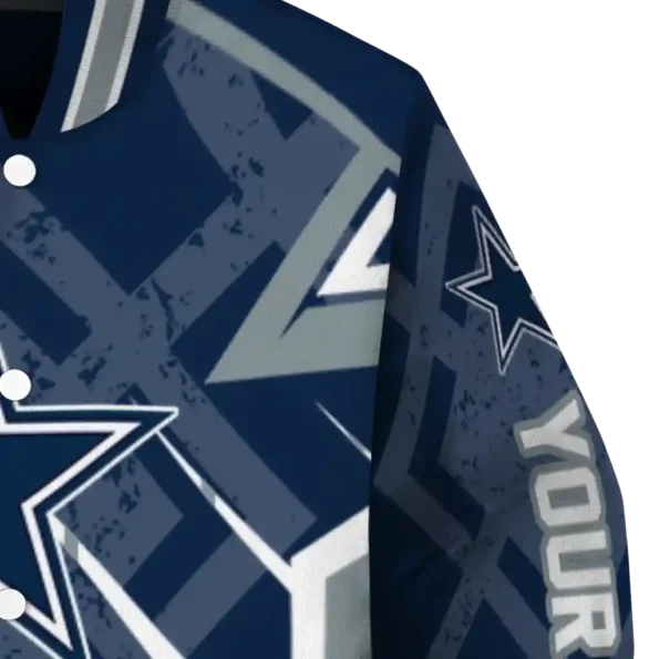 custom dallas cowboys chevron angles blue varsity jacket premium grade.webp