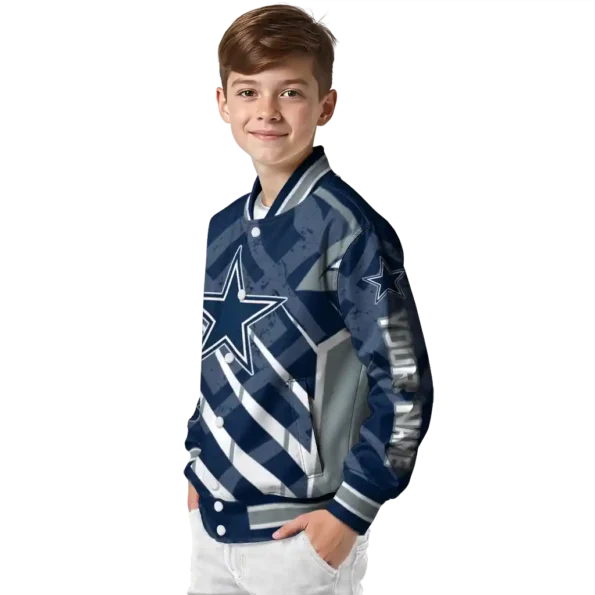 custom dallas cowboys chevron angles blue varsity jacket trendy.webp