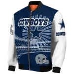 custom dallas cowboys ferris arena blue white bomber jacket best selling