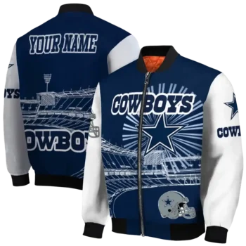 custom dallas cowboys ferris arena blue white bomber jacket fashion forward
