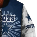 custom dallas cowboys ferris arena blue white bomber jacket best selling