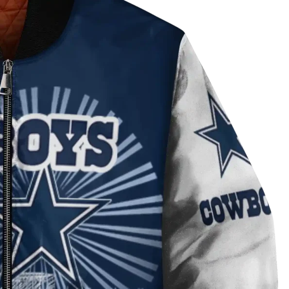 custom dallas cowboys ferris arena blue white bomber jacket premium grade