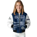 custom dallas cowboys ferris arena blue white bomber jacket best selling
