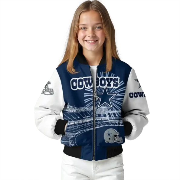 custom dallas cowboys ferris arena blue white bomber jacket top rated