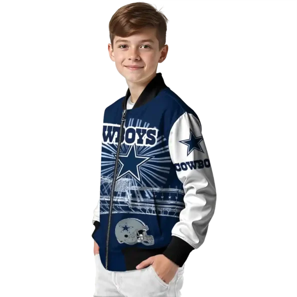 custom dallas cowboys ferris arena blue white bomber jacket trendy