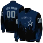 custom dallas cowboys flame border blue black varsity jacket best selling.webp