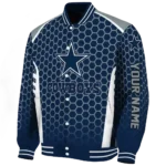 custom dallas cowboys hexagon grid blue varsity jacket best selling.webp
