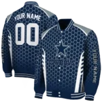 custom dallas cowboys hexagon grid blue varsity jacket best selling.webp