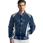 custom dallas cowboys hexagon grid blue varsity jacket best selling.webp