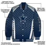 custom dallas cowboys hexagon grid blue varsity jacket best selling.webp