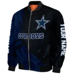 custom dallas cowboys hexagon mesh blue black bomber jacket best selling