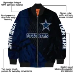 custom dallas cowboys hexagon mesh blue black bomber jacket best selling
