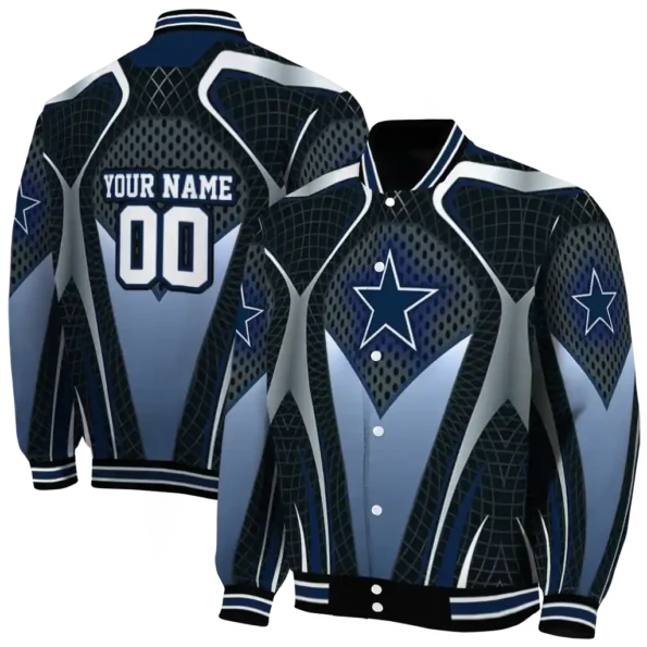 custom dallas cowboys mesh chest grey crocs black varsity jacket fashion forward.webp
