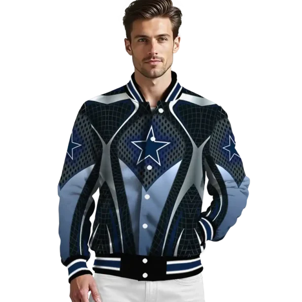 custom dallas cowboys mesh chest grey crocs black varsity jacket high quality.webp
