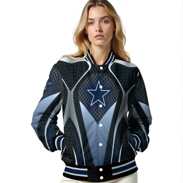custom dallas cowboys mesh chest grey crocs black varsity jacket latest model.webp