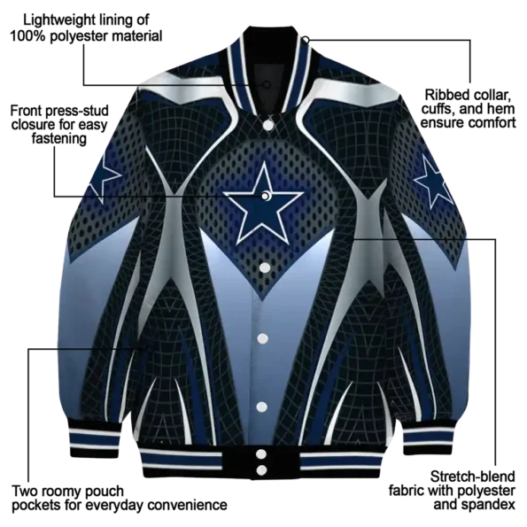 custom dallas cowboys mesh chest grey crocs black varsity jacket new arrival.webp