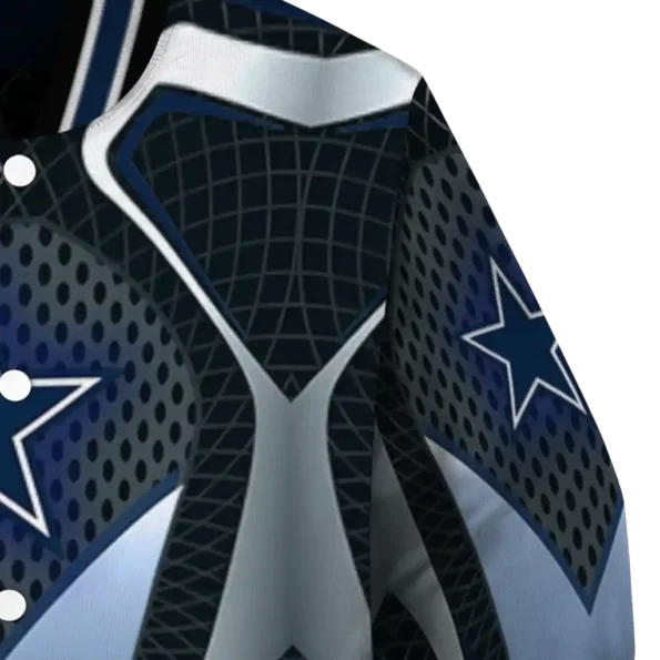 custom dallas cowboys mesh chest grey crocs black varsity jacket premium grade.webp