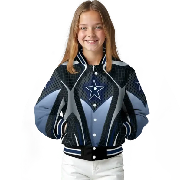 custom dallas cowboys mesh chest grey crocs black varsity jacket top rated.webp