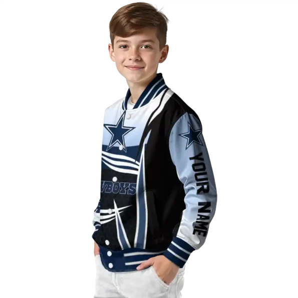 custom dallas cowboys mesh effect blue black varsity jacket trendy.webp