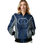 custom dallas cowboys power plate blue bomber jacket best selling
