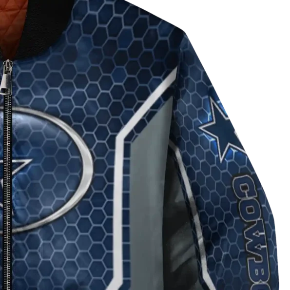 custom dallas cowboys power plate blue bomber jacket premium grade