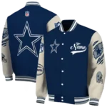 custom dallas cowboys razorback outline blue nude varsity jacket best selling.webp