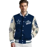 custom dallas cowboys razorback outline blue nude varsity jacket best selling.webp