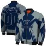 custom dallas cowboys spider mark blue grey crocs bomber jacket best selling