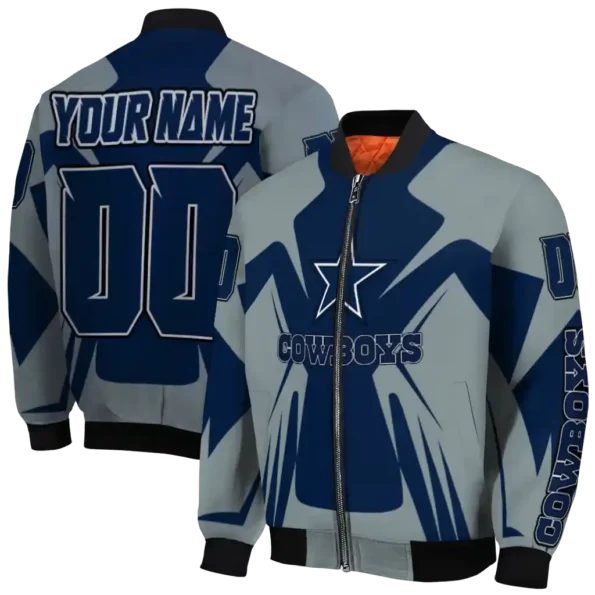 custom dallas cowboys spider mark blue grey crocs bomber jacket fashion forward