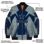 custom dallas cowboys spider mark blue grey crocs bomber jacket best selling