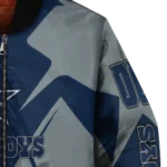 custom dallas cowboys spider mark blue grey crocs bomber jacket best selling