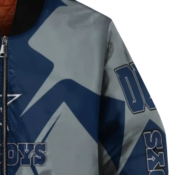 custom dallas cowboys spider mark blue grey crocs bomber jacket premium grade