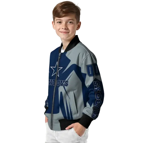 custom dallas cowboys spider mark blue grey crocs bomber jacket trendy