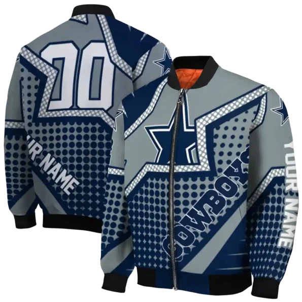 custom dallas cowboys star burst blue bomber jacket fashion forward