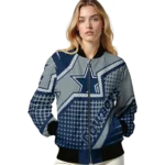 custom dallas cowboys star burst blue bomber jacket best selling