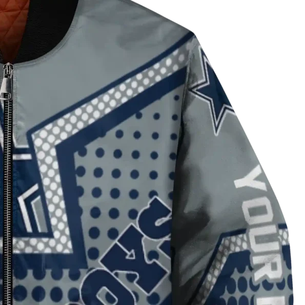 custom dallas cowboys star burst blue bomber jacket premium grade