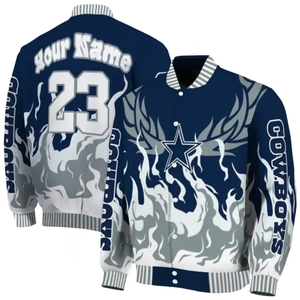 custom dallas cowboys winged blaze blue white varsity jacket fashion forward.webp