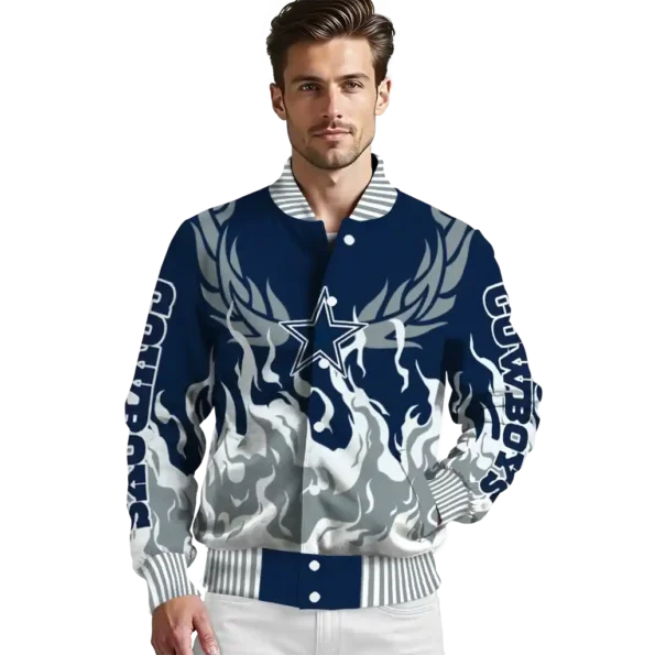 custom dallas cowboys winged blaze blue white varsity jacket high quality.webp