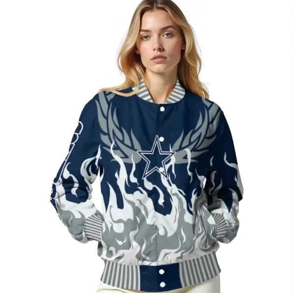 custom dallas cowboys winged blaze blue white varsity jacket latest model.webp